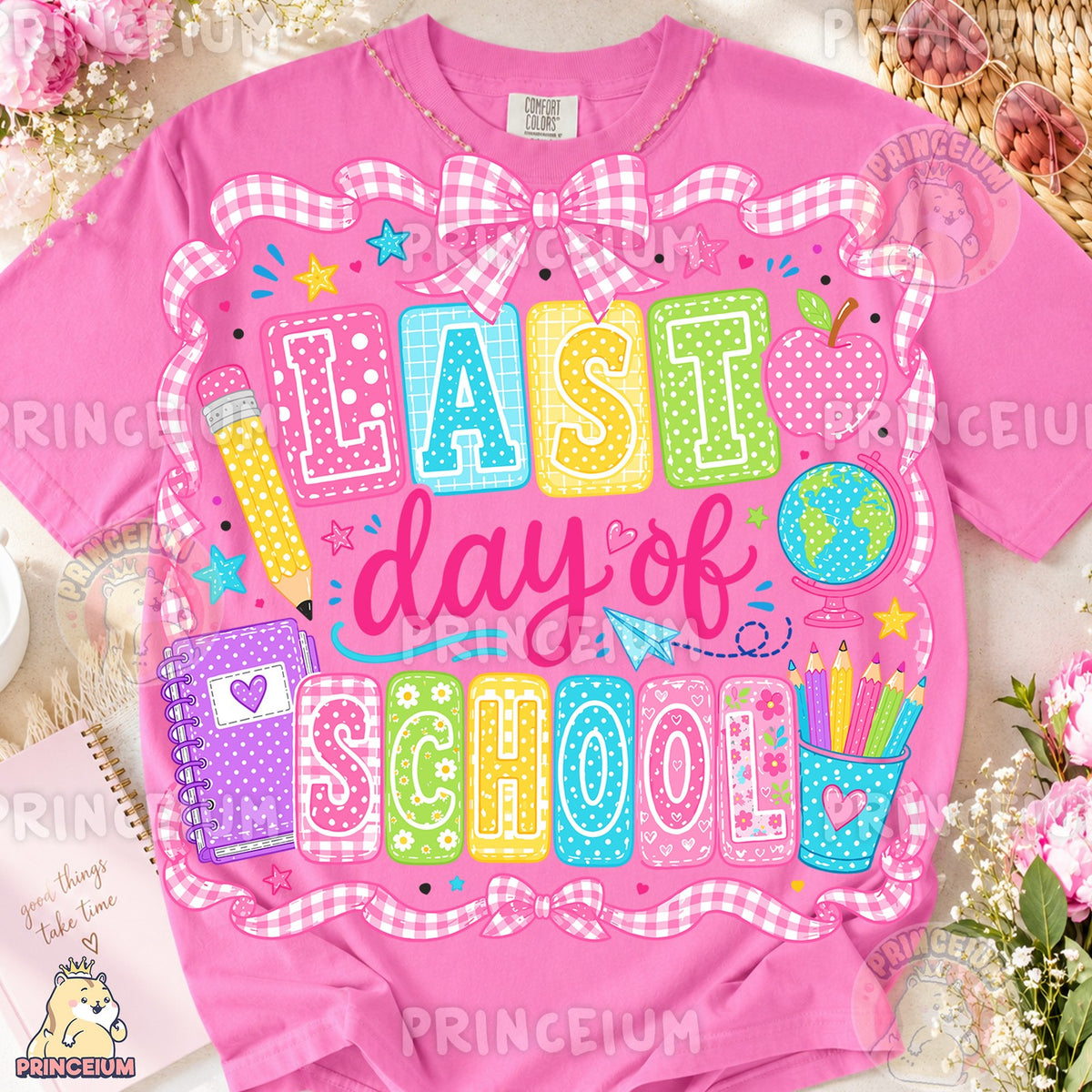 Pink Gingham Last Day of School