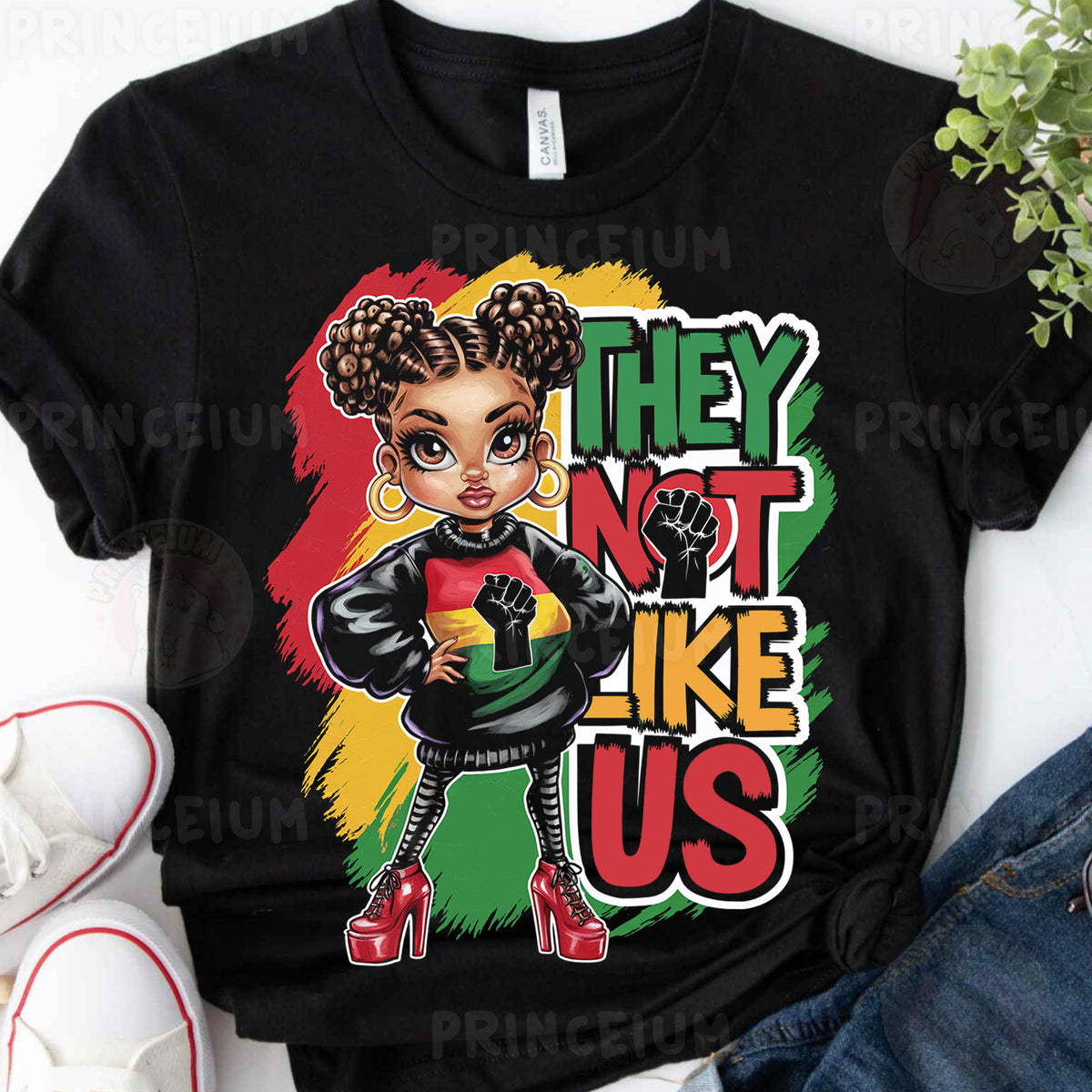 a black t - shirt with the words they not like us on it