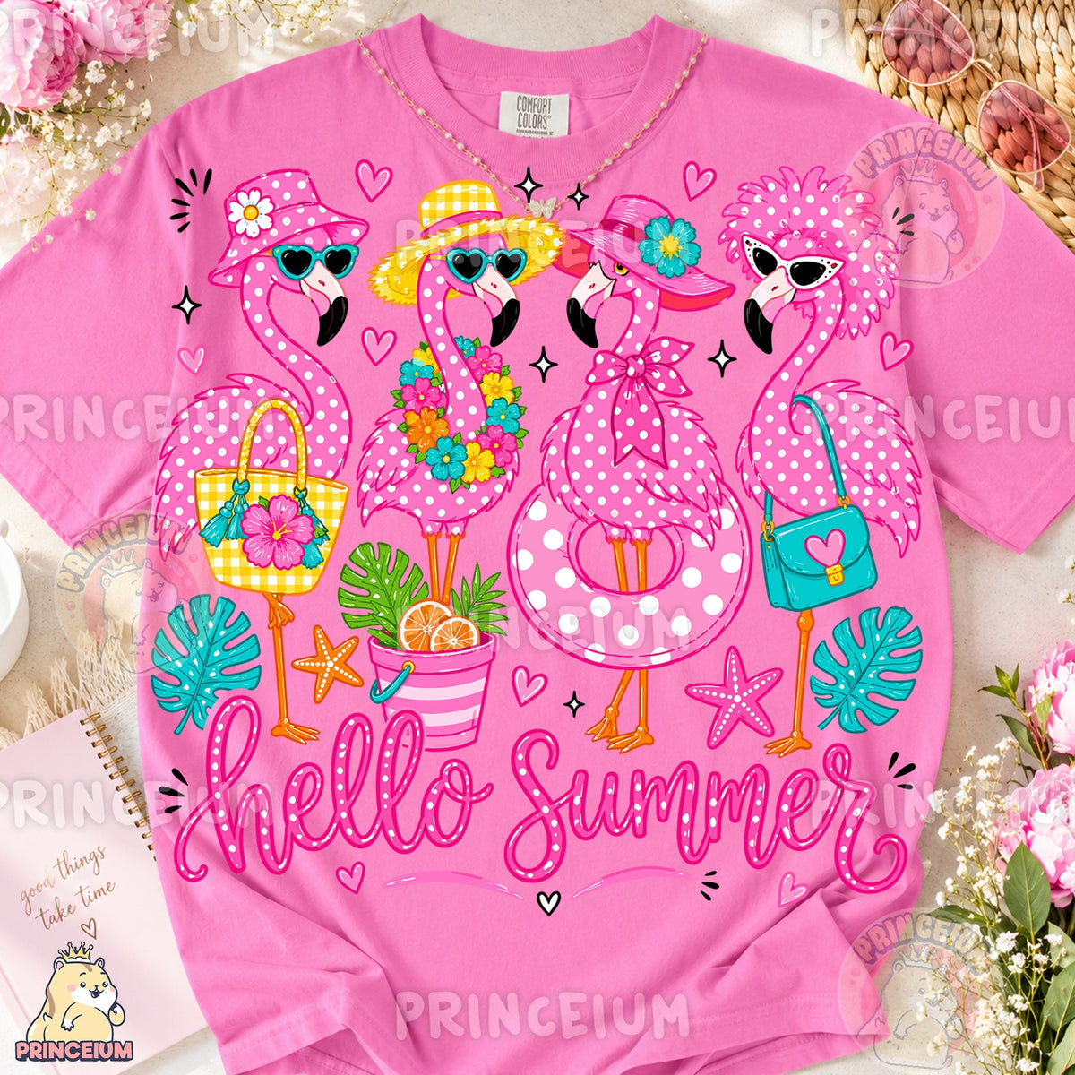 Hello Summer Flamingos