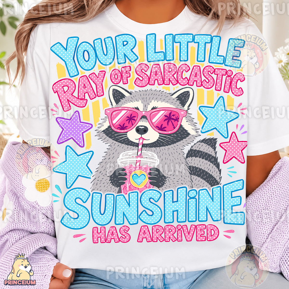 Your Little Ray of Sarcastic Sunshine Sublimation Design PNG Raccoon Digital Download NEW26