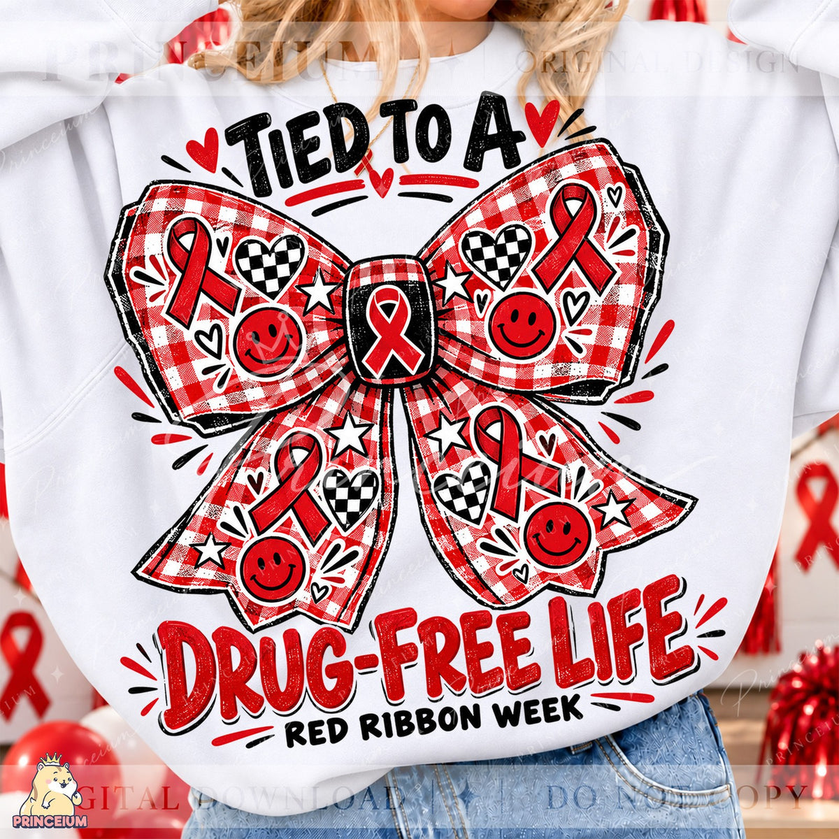 Tied To A Drug-Free Life Bow