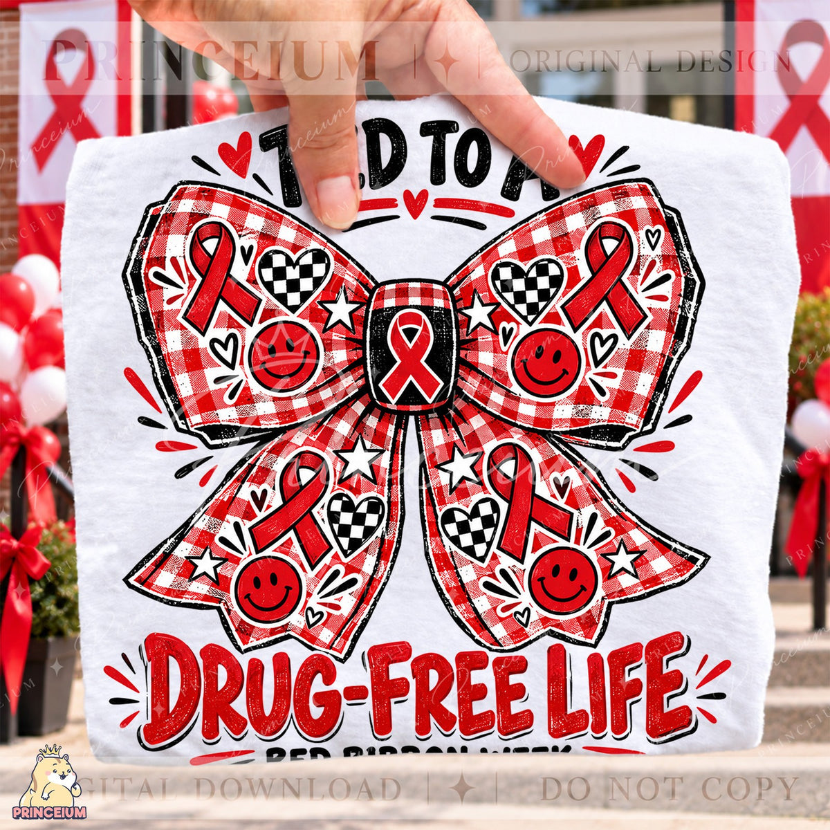 Tied To A Drug-Free Life Bow