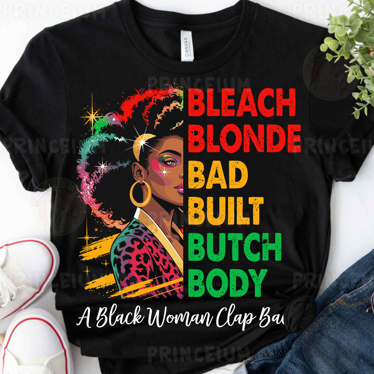 a black woman wearing a t - shirt that says, bleach blonde,