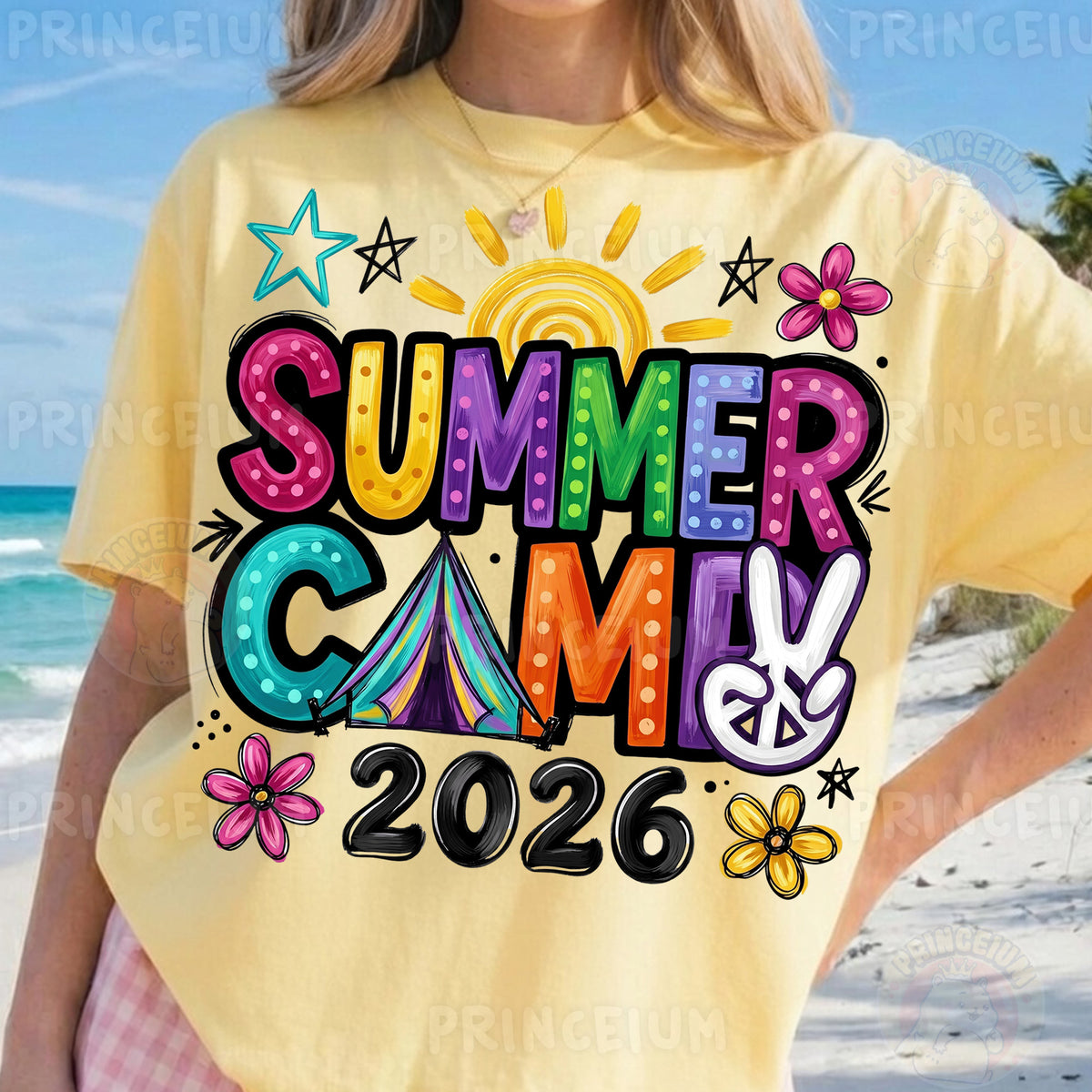 Summer Camp 2026 Sublimation Design PNG  Colorful Retro Summer Camp Digital Download