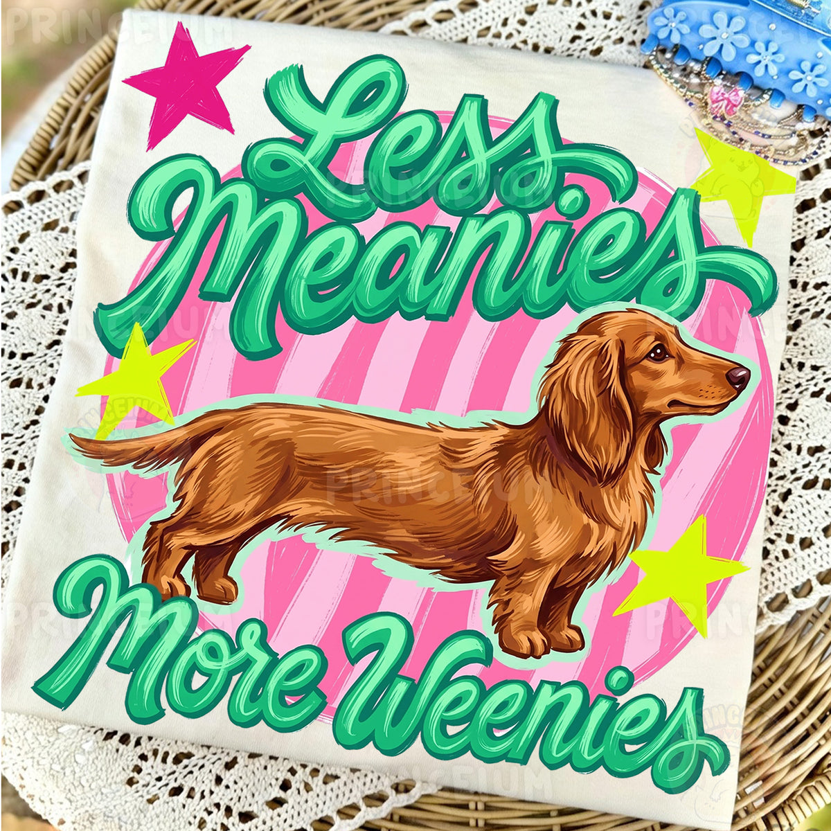 Less Meanies More Weenies Sublimation Design PNG | Cute Dachshund Dog Digital Download