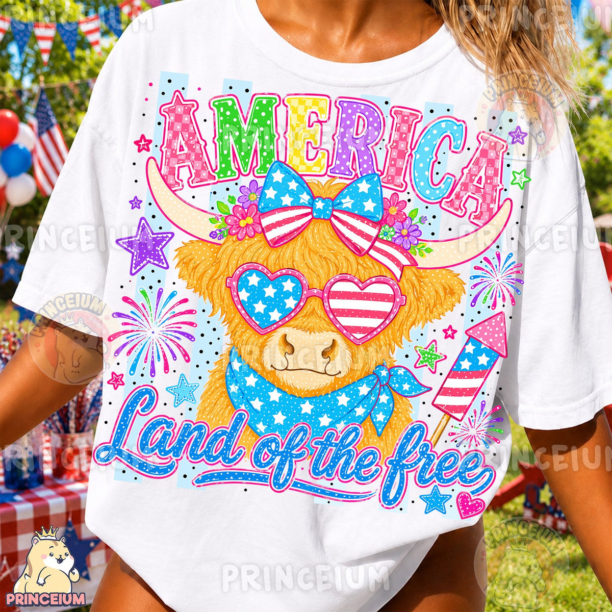 Patriotic Highland Cow