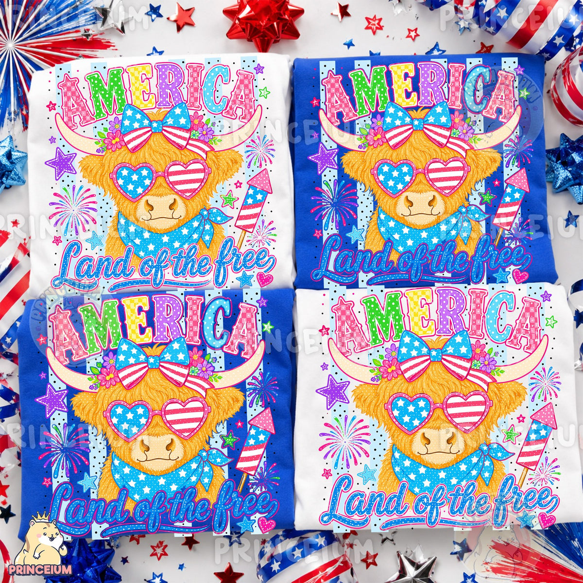 Patriotic Highland Cow