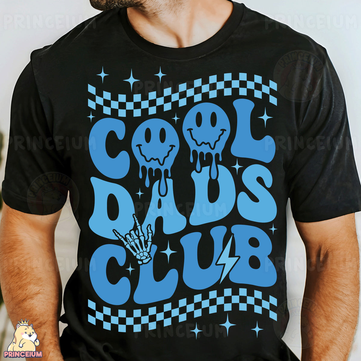 a man wearing a cool dad's club t - shirt