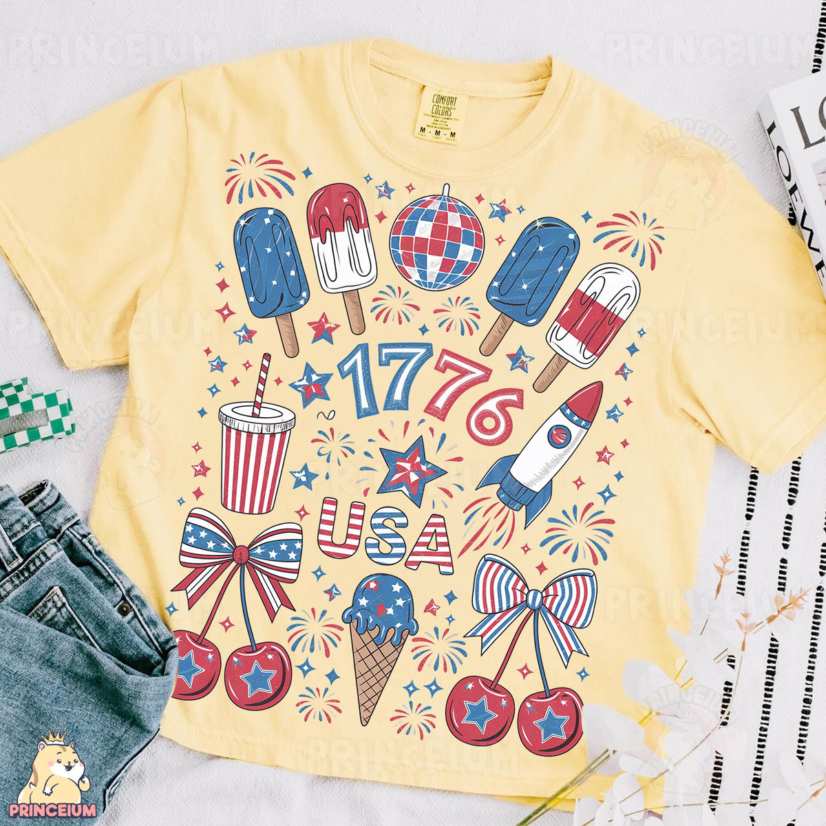 a t - shirt with a fourth of july design on it
