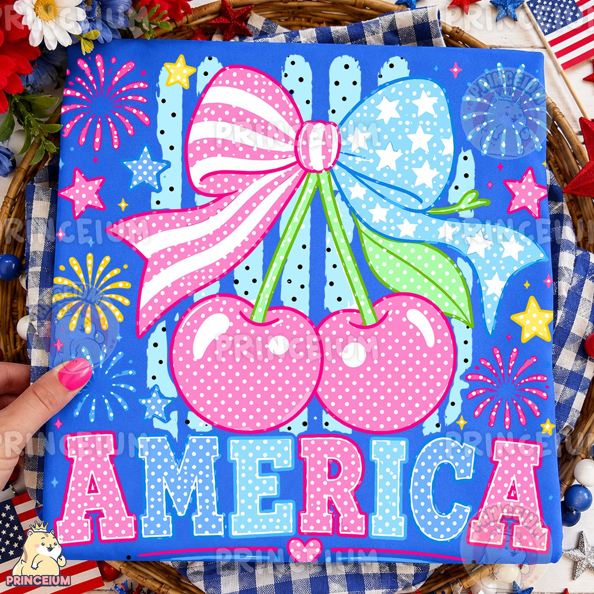 Patriotic Cherry Bow America