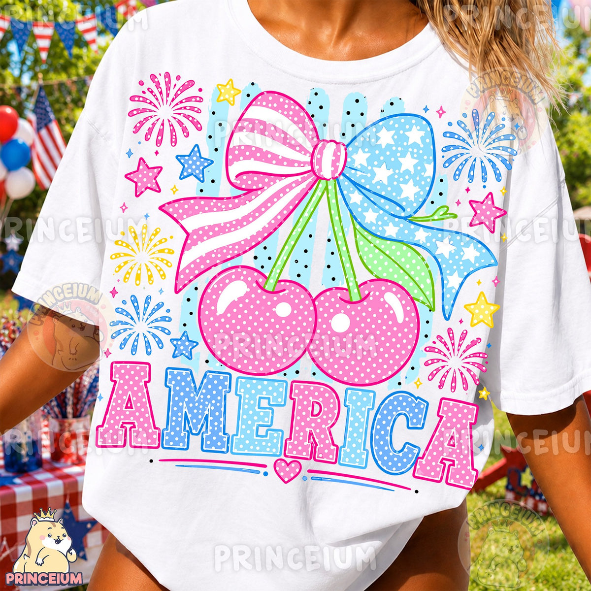 Patriotic Cherry Bow America