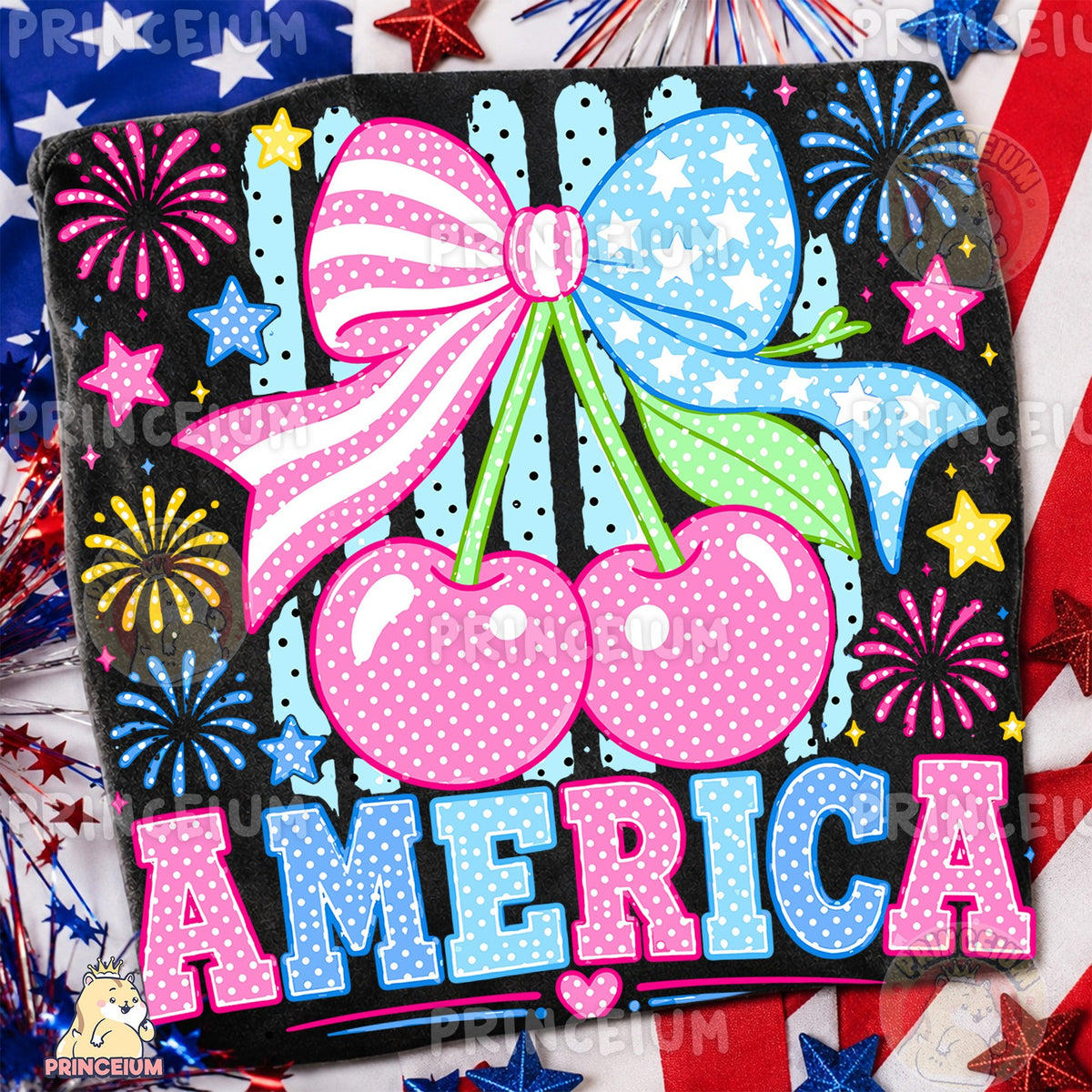 Patriotic Cherry Bow America