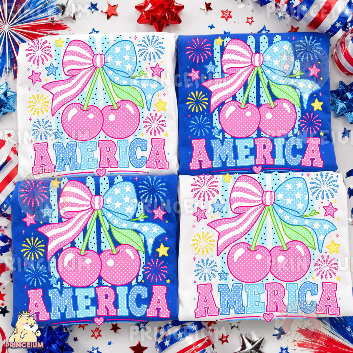 Patriotic Cherry Bow America