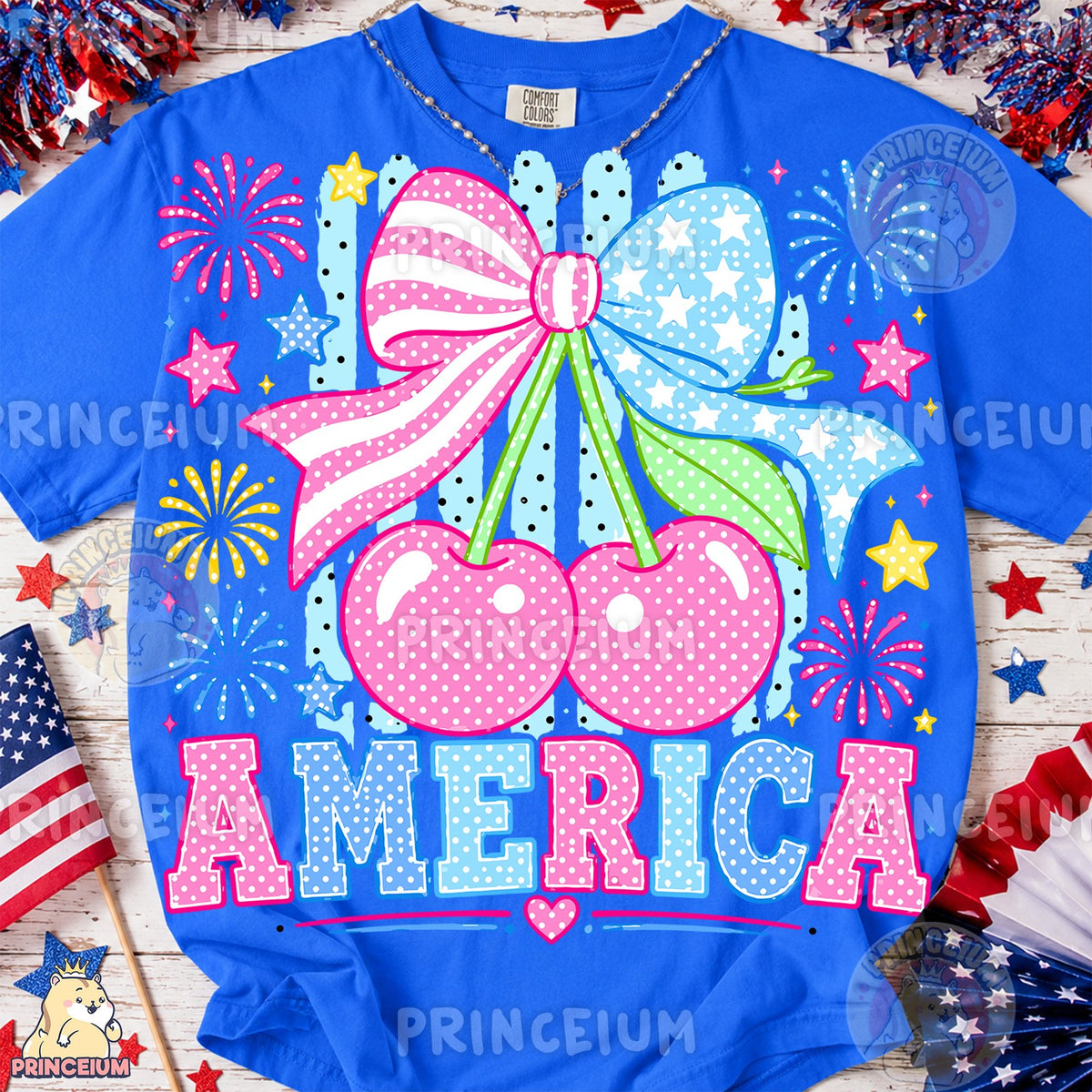 Patriotic Cherry Bow America
