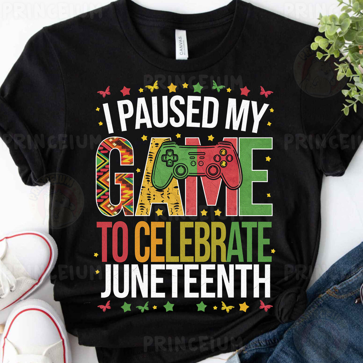 a t - shirt that says i paused my game to celebrate juneteent