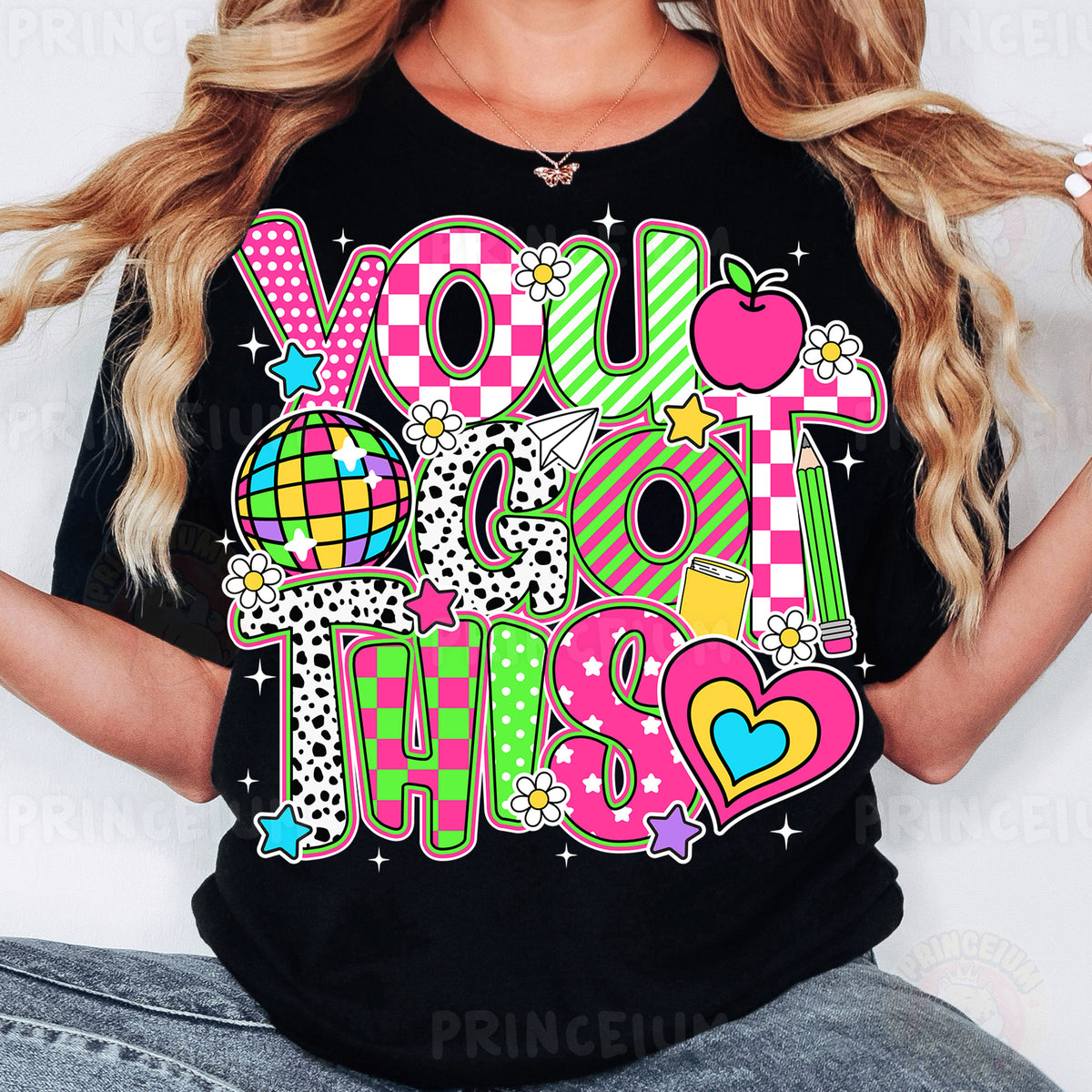 a woman wearing a t - shirt that says you got this