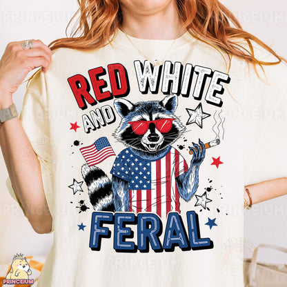 a woman wearing a red white and blue shirt