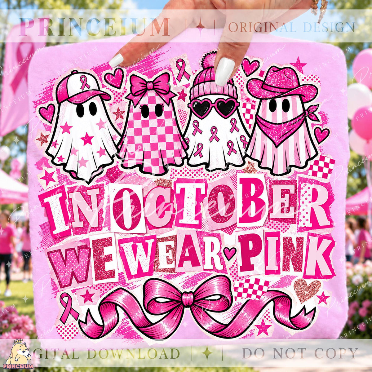 30+ Breast Cancer Awareness PNG Mega Bundle Pink Ribbon Ghost Bow & Football Designs