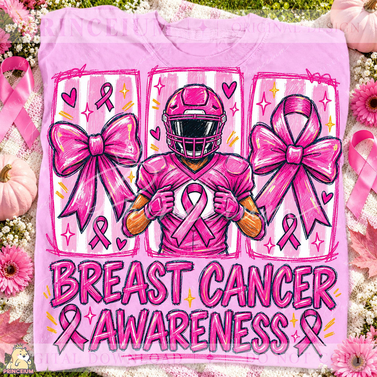 30+ Breast Cancer Awareness PNG Mega Bundle Pink Ribbon Ghost Bow & Football Designs