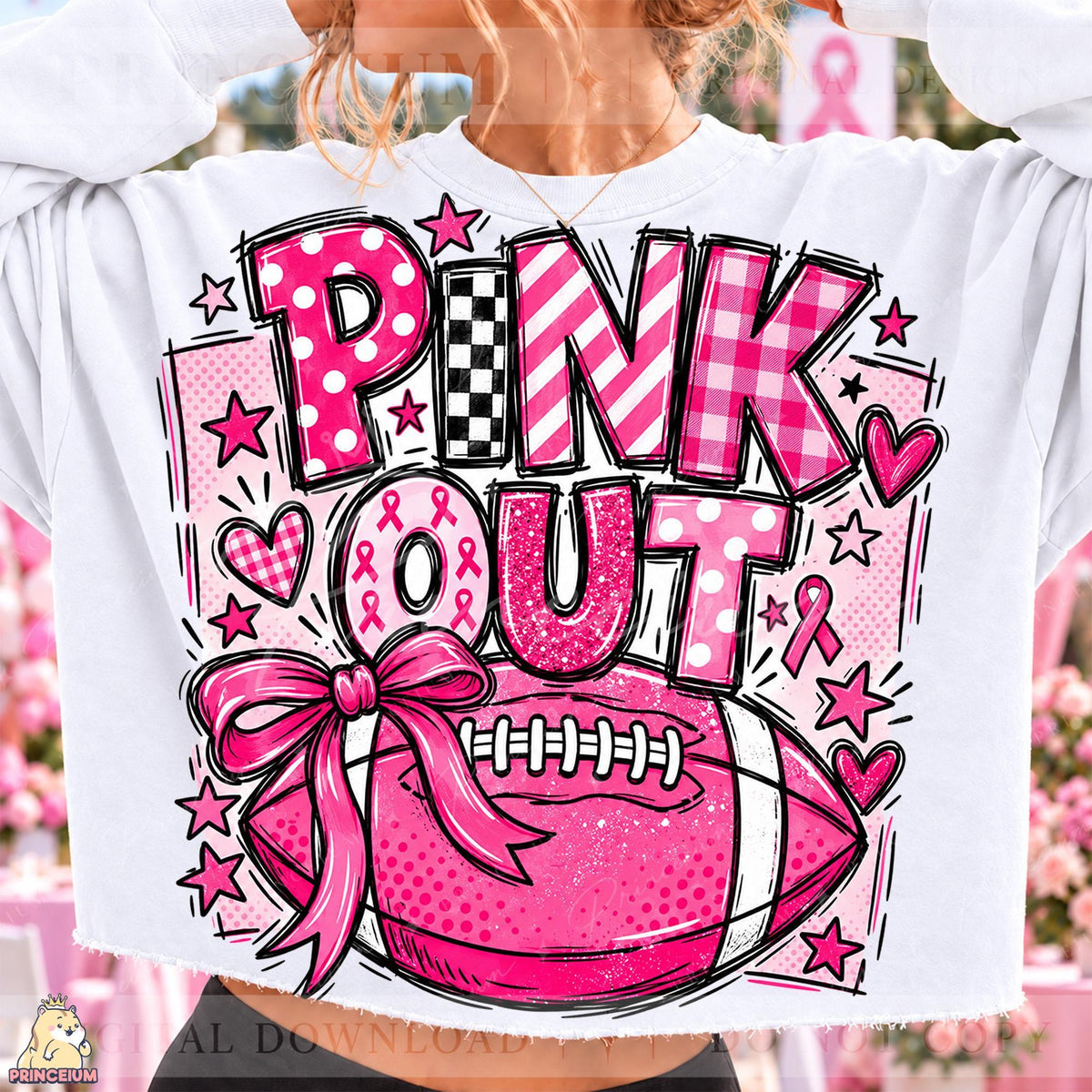 30+ Breast Cancer Awareness PNG Mega Bundle Pink Ribbon Ghost Bow & Football Designs