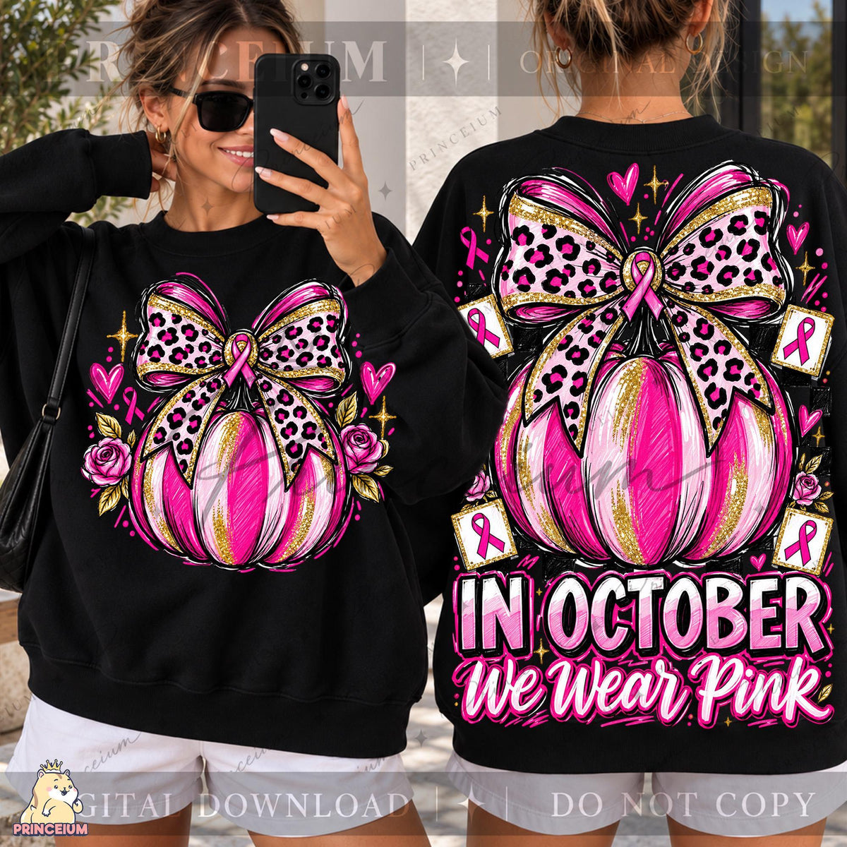 30+ Breast Cancer Awareness PNG Mega Bundle Pink Ribbon Ghost Bow & Football Designs