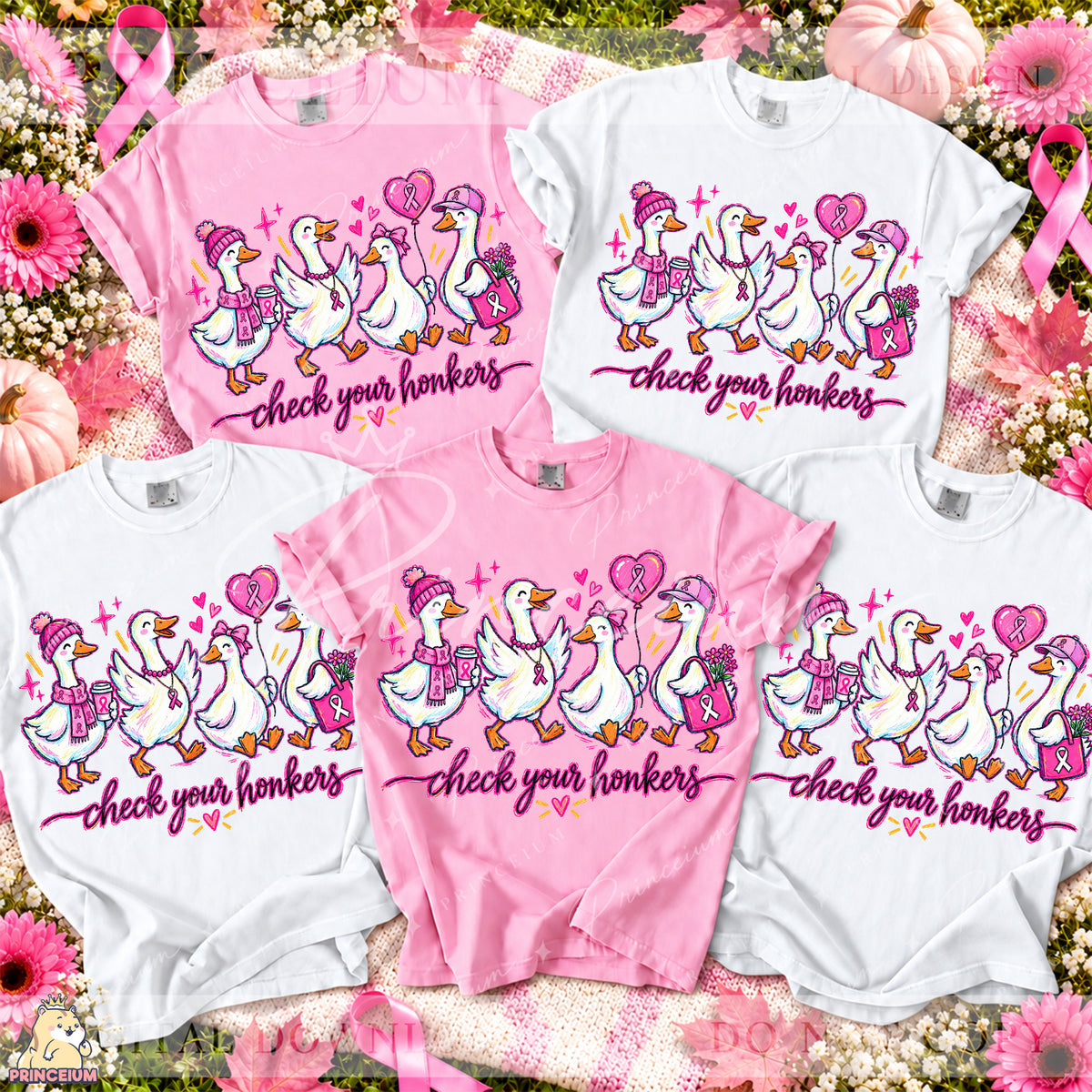 Check Your Honkers PNG Cute Goose Breast Cancer Awareness Design