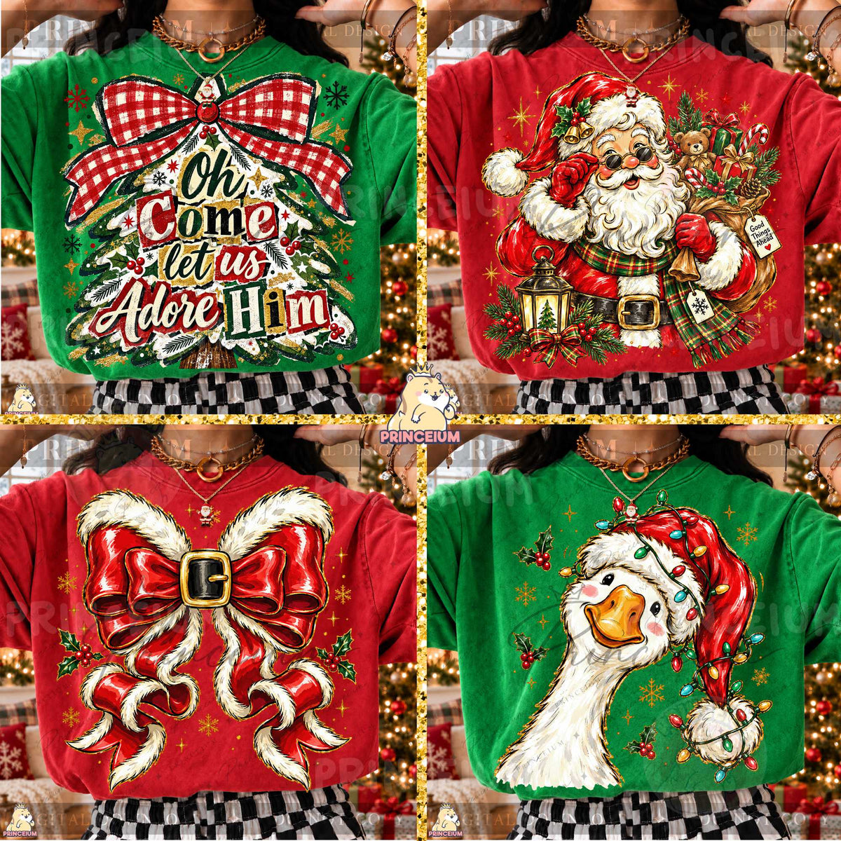 Christmas PNG Bundle Vintage Santa Nativity & Festive Holiday Designs