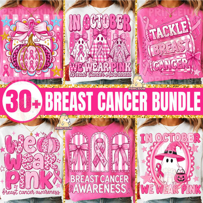 Breast Cancer Awareness PNG Bundle 30+ Pink Ribbon Designs | Digital Download