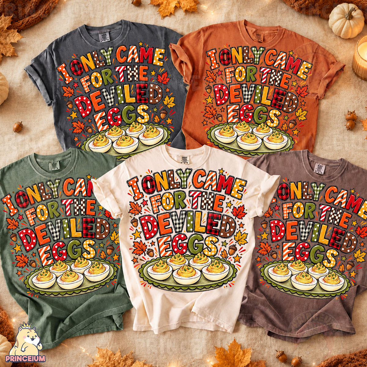 I Only Came for the Deviled Eggs PNG Funny Preppy Thanksgiving Design