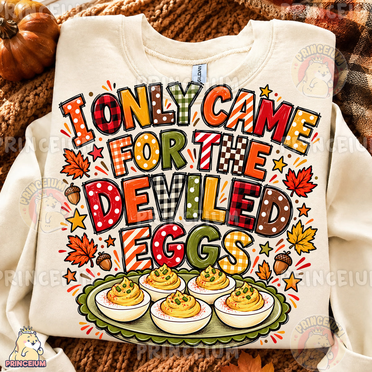 I Only Came for the Deviled Eggs PNG Funny Preppy Thanksgiving Design