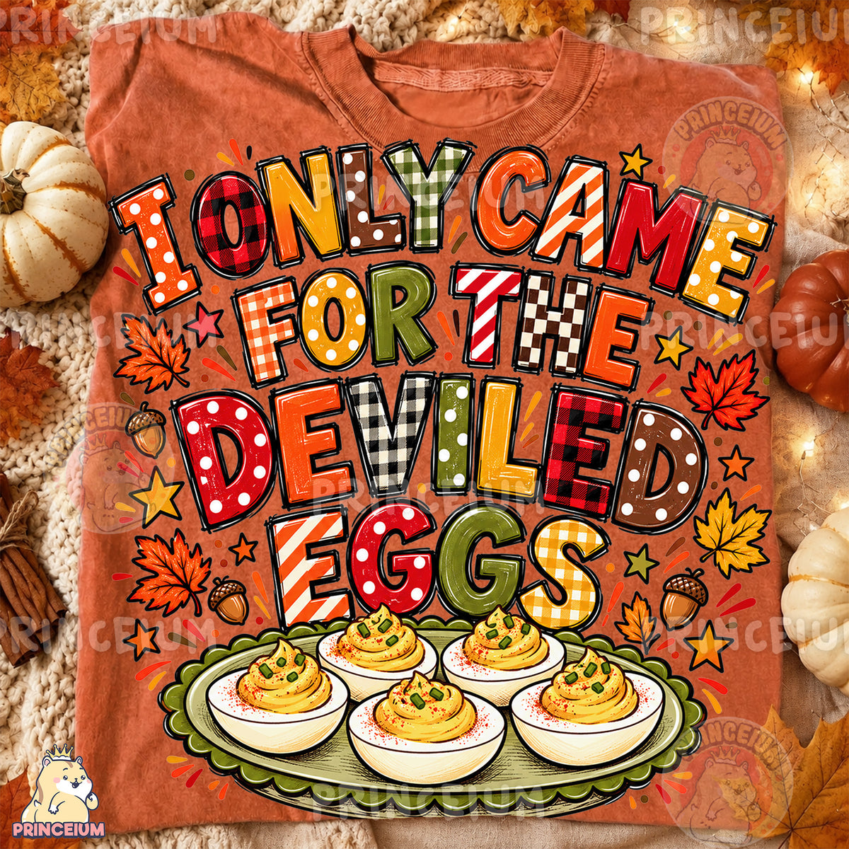 I Only Came for the Deviled Eggs PNG Funny Preppy Thanksgiving Design
