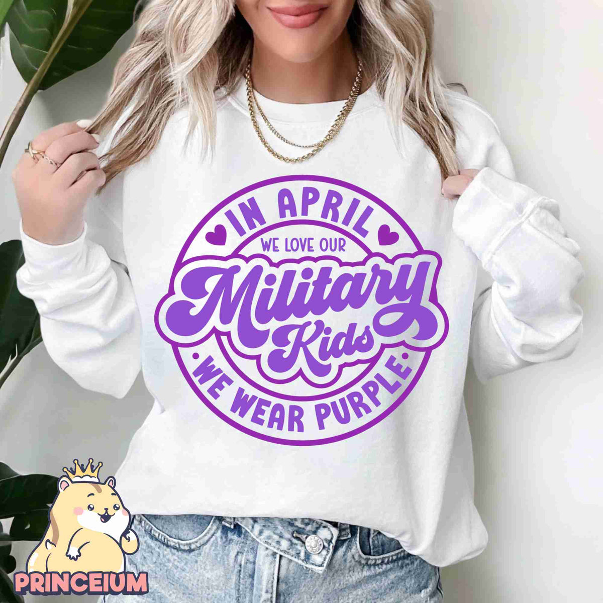 In April We Love Our. Military Kids We Wear Purple Png, Month of the Miliary Child Png, Military Kids, Military Child Awareness