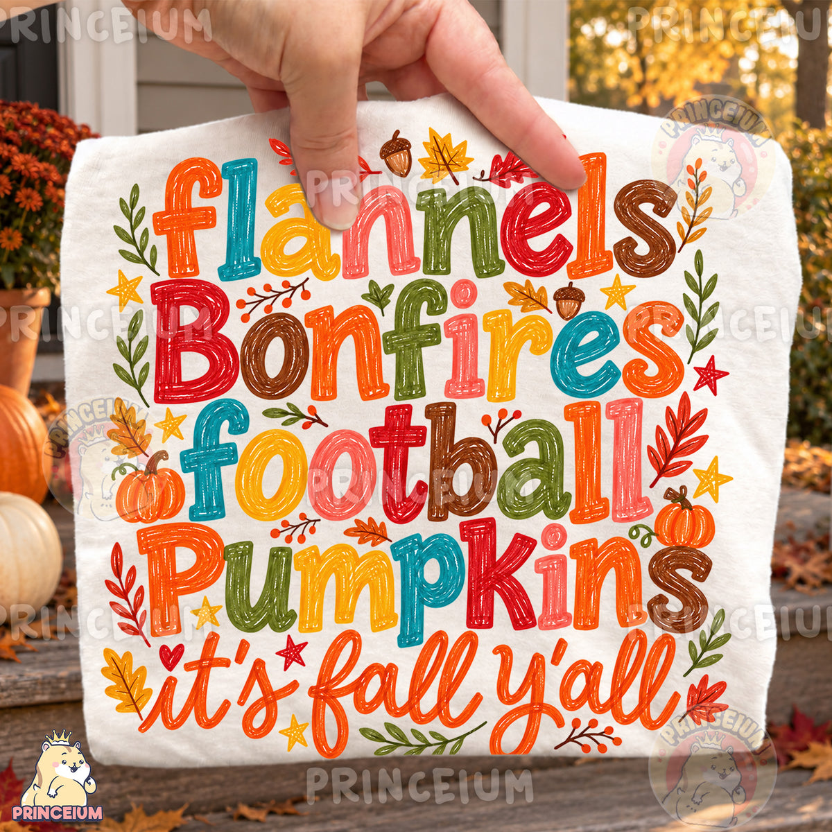 It’s Fall Y’all PNG Colorful Crayon Autumn Lettering Design