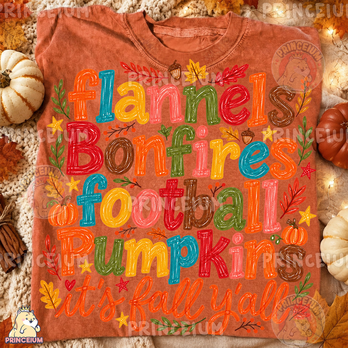 It’s Fall Y’all PNG Colorful Crayon Autumn Lettering Design