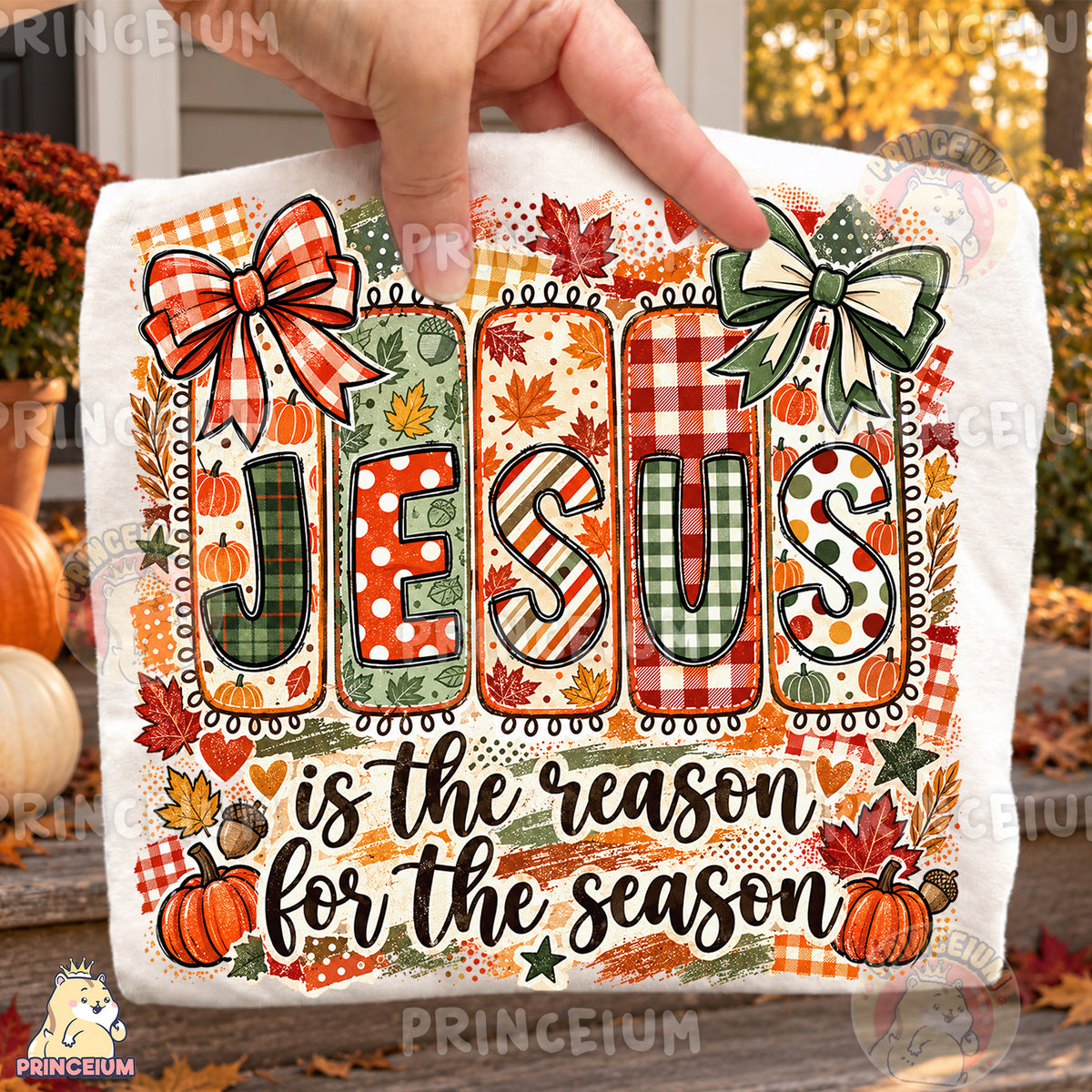 Jesus Is the Reason for the Season PNG Preppy Christian Fall Design