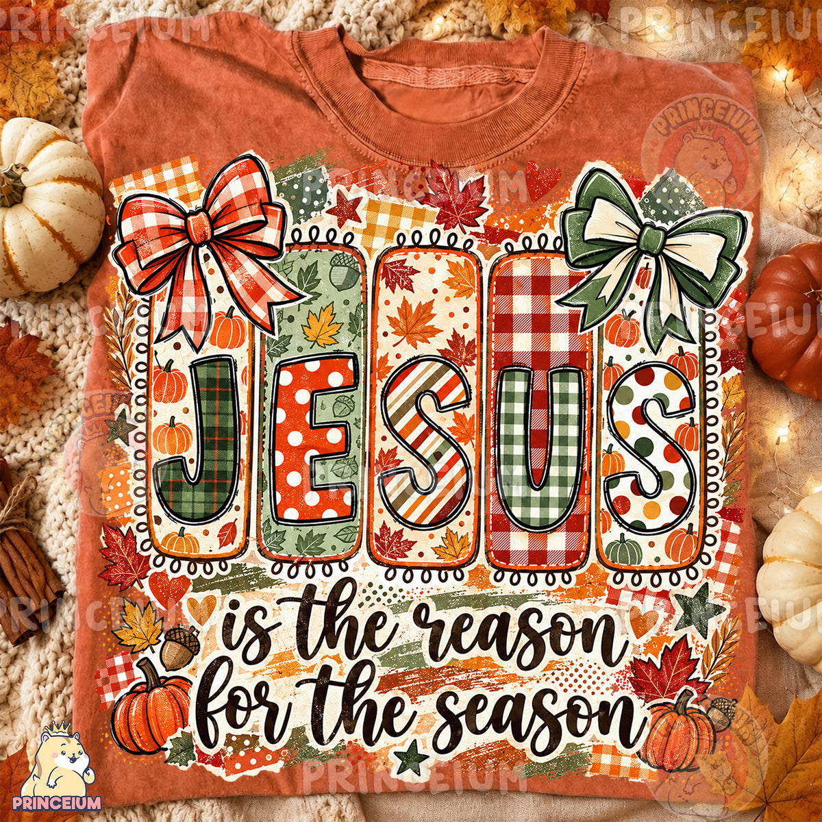 Jesus Is the Reason for the Season PNG Preppy Christian Fall Design