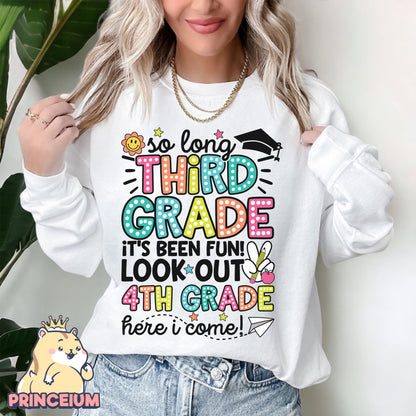 So Long, 3rd Grade It’s been fun. Look out! 4th Grade Here I come, Last Day of School Png, End of the Year Teacher Summer Png, Sublimation Designs Digital