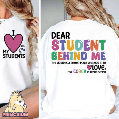 Dear Student Behind Me Png, Inspirational Teacher, Teacher Appreciation, Back to School, Kindergarten Teacher, Office Staff Png, Lunch Lady