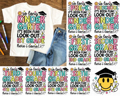 So Long Here I come Bundle Png, Back to School Png, Graduation 2024 Png, Pre K Graduate Png
