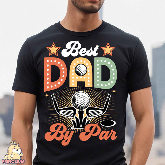 Best Dad By Par Png, Retro Fathers Day Png, Golf Png, Dad Father Golfer, Husband Png, Funny Dad Png, Birthday Gift, Golf Love Sublimation