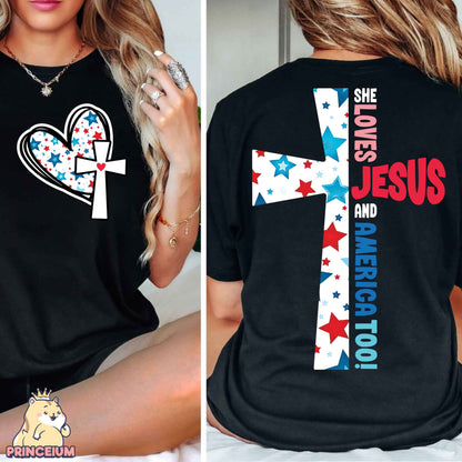 She Loves Jesus and America Too Png, 4th of July, Fourth of July Png, Independence Day, America Png, Sublimation Designs Digital Download