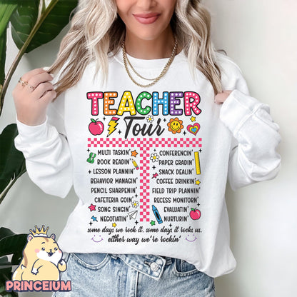Retro Teacher Png, ABCD Teacher Tour Png, End of Year Png, Back to School, Teacher Gift, Kindergarten Teacher, Elementary School Sublimation