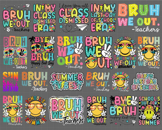 Bruh We Out Teacher Bundle Png, Last Day of School, End of School, Bruh Teacher, Teacher Life Png, Teacher Summer, Teacher Life Sublimation