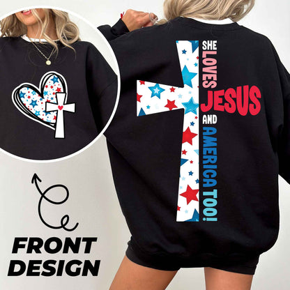 She Loves Jesus and America Too Png, 4th of July, Fourth of July Png, Independence Day, America Png, Sublimation Designs Digital Download
