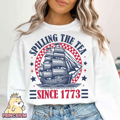 Spilling The Tea Since 1773 PNG, American Freedom PNG, 4th Of July, Fourth of July, 4th of July Shirt PNG, Funny History Teacher Sublimation