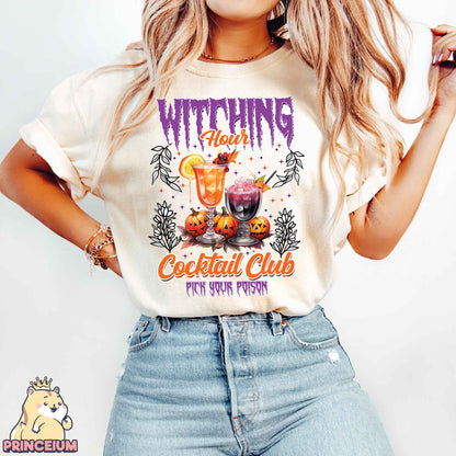 Witching Hour Cocktail Club Png, Retro Halloween Png, Spooky Season, Halloween Shirt Png, Sublimation Designs Digital Downloads
