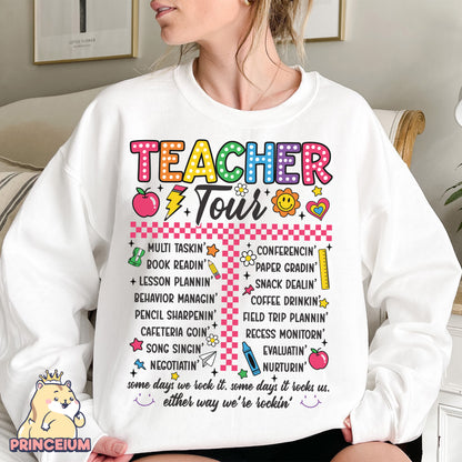 Retro Teacher Png, ABCD Teacher Tour Png, End of Year Png, Back to School, Teacher Gift, Kindergarten Teacher, Elementary School Sublimation