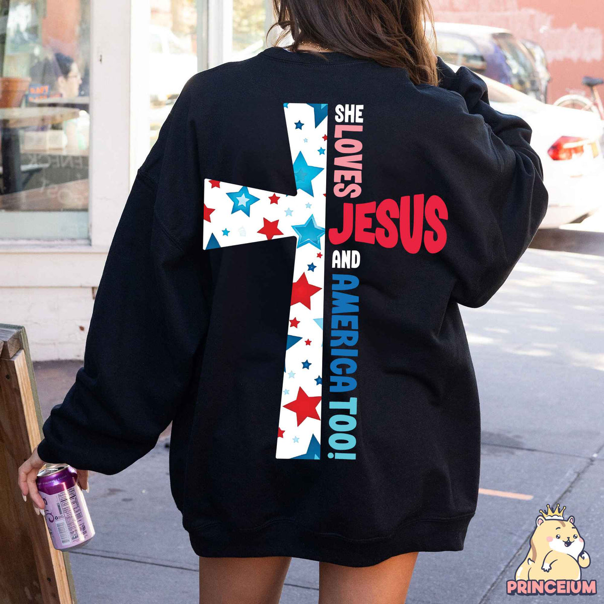She Loves Jesus and America Too Png, 4th of July, Fourth of July Png, Independence Day, America Png, Sublimation Designs Digital Download