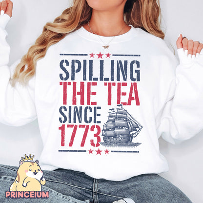 Spilling The Tea Since 1773 PNG, American Freedom PNG, 4th Of July, Fourth of July, 4th of July Shirt PNG, Funny History Teacher Sublimation