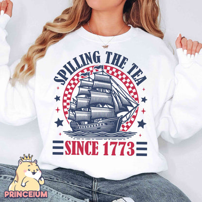 Spilling The Tea Since 1773 PNG, American Freedom PNG, 4th Of July, Fourth of July, 4th of July Shirt PNG, Funny History Teacher Sublimation